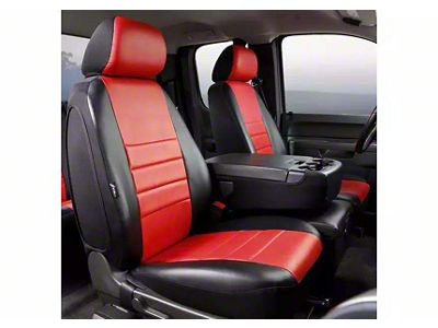 Fia LeatherLite Series Front Seat Covers; Red (15-25 F-150 w/ Bench Seat)