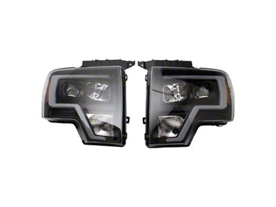 LED Bar Performance Headlights; Black Housing; Clear Lens (09-14 F-150 w/ Factory Halogen Headlights)