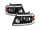 LED Bar Projector Style Headlights; Matte Black Housing; Clear Lens (04-08 F-150)