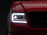 LED C-Bar Projector Headlights; Chrome Housing; Clear Lens (04-08 F-150)