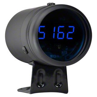 LED Digital Tachometer and Shift Light; Black and Blue (Universal; Some Adaptation May Be Required)