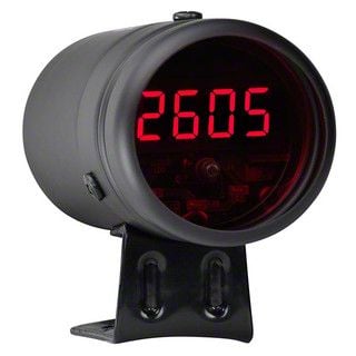LED Digital Tachometer and Shift Light; Black and Red (Universal; Some Adaptation May Be Required)