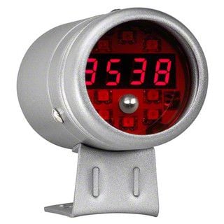 LED Digital Tachometer and Shift Light; Silver and Red (Universal; Some Adaptation May Be Required)