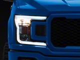 LED DRL Halogen Headlights; Black Housing; Clear Lens (18-20 F-150 w/ Factory Halogen Headlights)