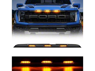 LED Grille Lights; Amber (21-25 F-150 Raptor)
