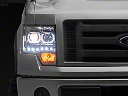 LED Halo Projector Headlights; Chrome Housing; Clear Lens (09-14 F-150 w/ Factory Halogen Headlights)