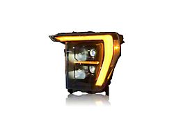 LED Headlights; Black Housing; Clear Lens (21-23 F-150 w/ Factory Halogen Headlights)