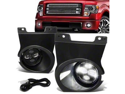 LED Projector Fog Lights with Switch; Clear (09-14 F-150, Excluding Raptor)