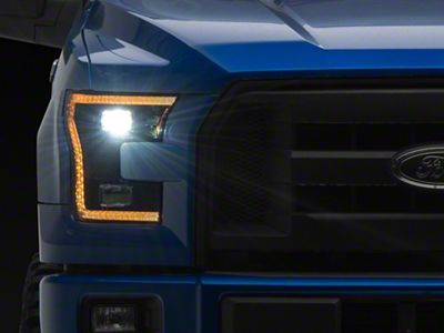 LED Projector Headlights; Black Housing; Clear Lens (15-17 F-150 w/ Factory Halogen Headlights)