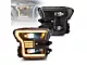 LED Projector Headlights; Black Housing; Clear Lens (15-17 F-150 w/ Factory Halogen Headlights)