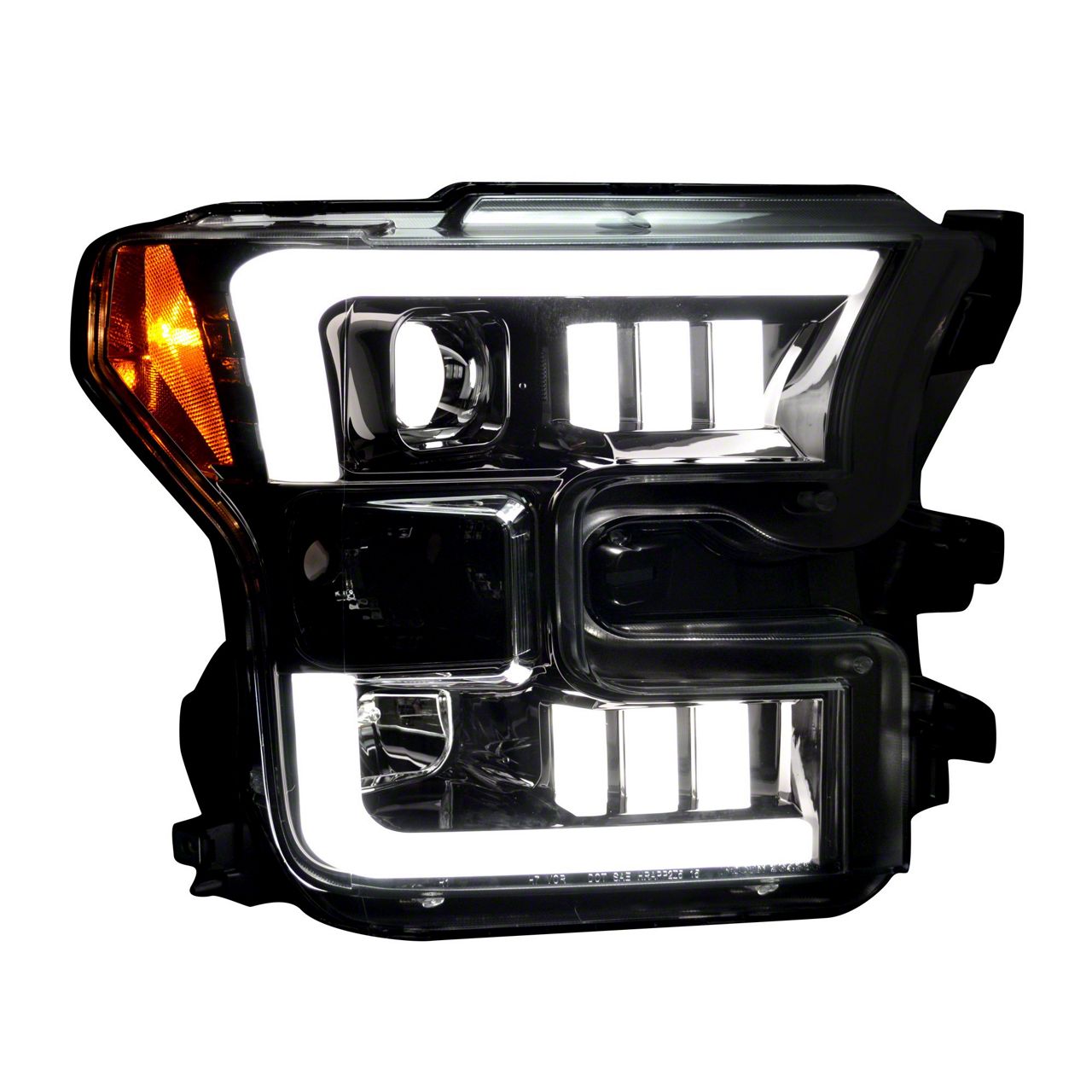 LED Projector Headlights; Black Housing; Smoked Lens (15-17 F-150 w/ Factory LED Headlights; 18-20 F-150 Raptor)