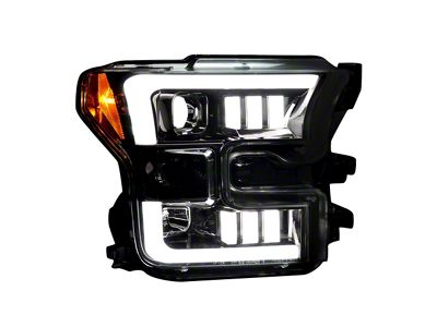 LED Projector Headlights; Black Housing; Smoked Lens (15-17 F-150 w/ Factory LED Headlights; 18-20 F-150 Raptor)