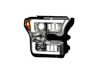 LED Projector Headlights; Chrome Housing; Clear Lens (15-17 F-150 w/ Factory LED Headlights; 18-20 F-150 Raptor)