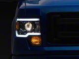 LED Strip Projector Headlights; Chrome Housing; Smoked Lens (09-14 F-150 w/ Factory Halogen Headlights)