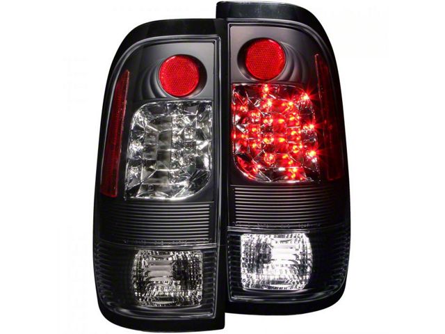 LED Tail Lights; Black Housing; Clear Lens (97-03 F-150 Styleside, Excluding SuperCrew)