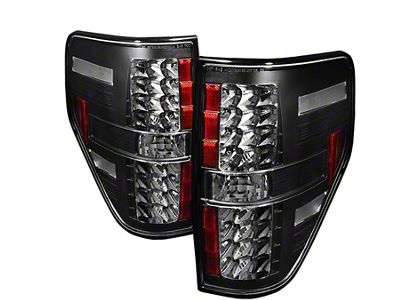 LED Tail Lights; Black Housing; Clear Lens (09-14 F-150 Styleside)