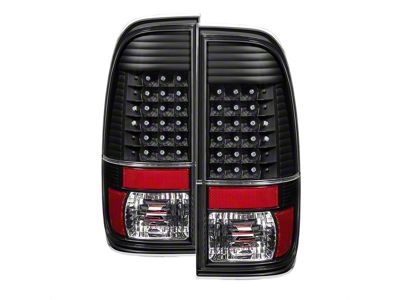 LED Tail Lights; Black Housing; Clear Lens (97-03 F-150 Styleside Regular Cab, SuperCab)