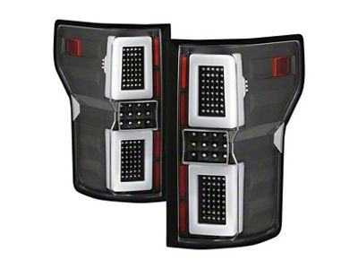 LED Tail Lights; Black Housing; Clear Lens (15-17 F-150 w/ Factory Halogen Non-BLIS Tail Lights)
