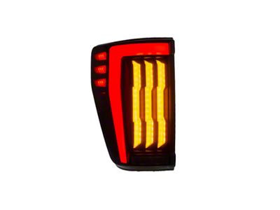 LED Tail Lights; Black Housing; Clear Lens (21-23 F-150 w/ Factory Halogen Non-BLIS Tail Lights)