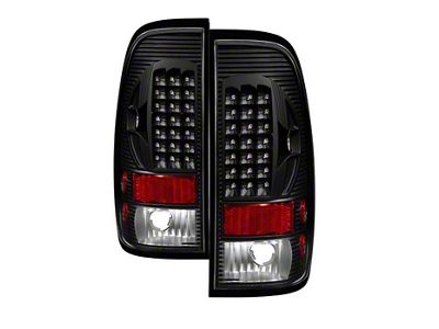 LED Tail Lights; Black Housing; Clear Lens (97-03 F-150 Styleside Regular Cab, SuperCab)