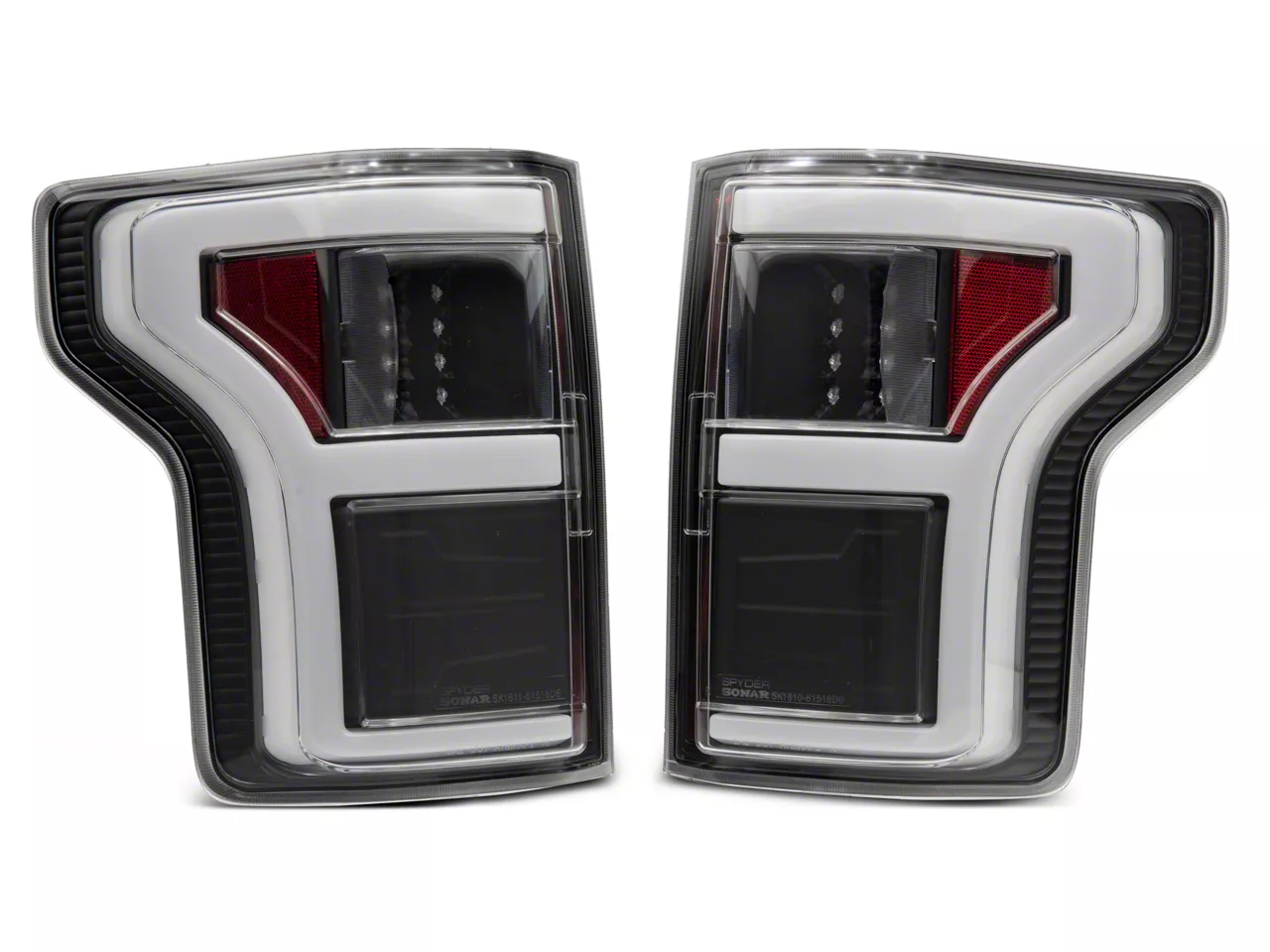 F150 LED Tail Lights; Black Housing; Clear Lens (1820 F150 w