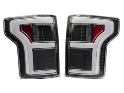 LED Tail Lights; Black Housing; Clear Lens (18-20 F-150 w/ Factory LED BLIS Tail Lights)