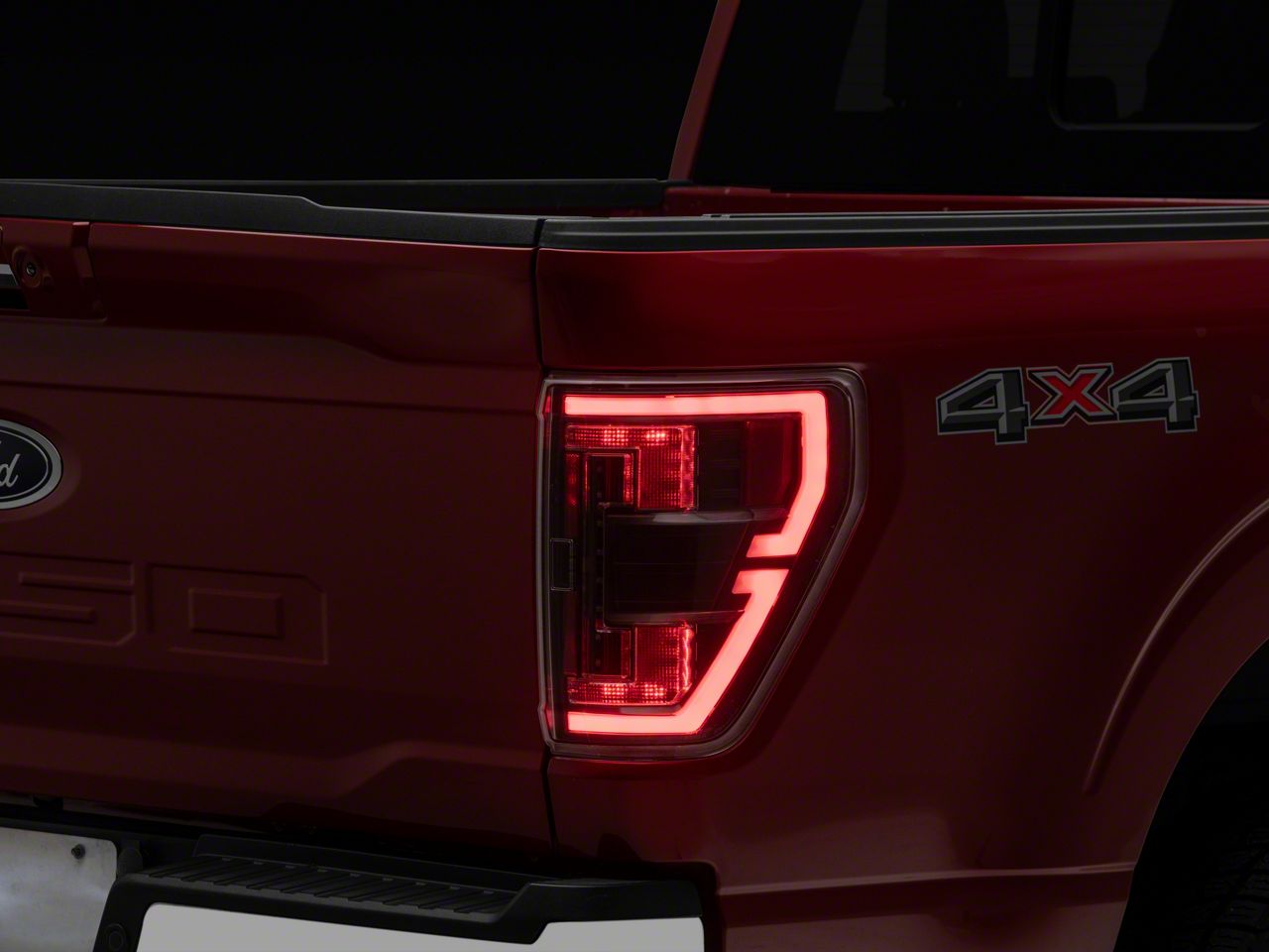 LED Tail Lights; Black Housing; Clear Lens (21-23 F-150 w/ Factory Halogen BLIS Tail Lights)