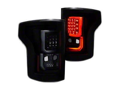 LED Tail Lights; Black Housing; Smoked Lens (15-17 F-150 w/ Factory Halogen Non-BLIS Tail Lights)