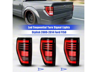 LED Tail Lights; Black Housing; Smoked Lens (09-14 F-150 Styleside)