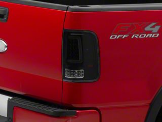 DTMOTO Black LED Tail Lights + Smoke 3rd Brake Light For Ford F-150 2004-2008