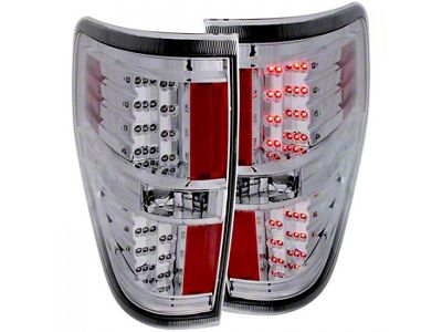 LED Tail Lights; Chrome Housing; Clear Lens (09-14 F-150 Styleside)
