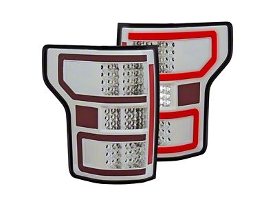 LED Tail Lights; Chrome Housing; Clear Lens (18-20 F-150 w/ Factory Halogen Non-BLIS Tail Lights)