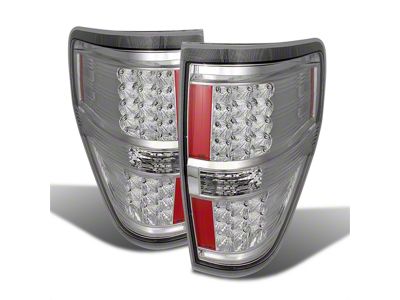 LED Tail Lights; Chrome Housing; Clear Lens (09-14 F-150 Styleside)