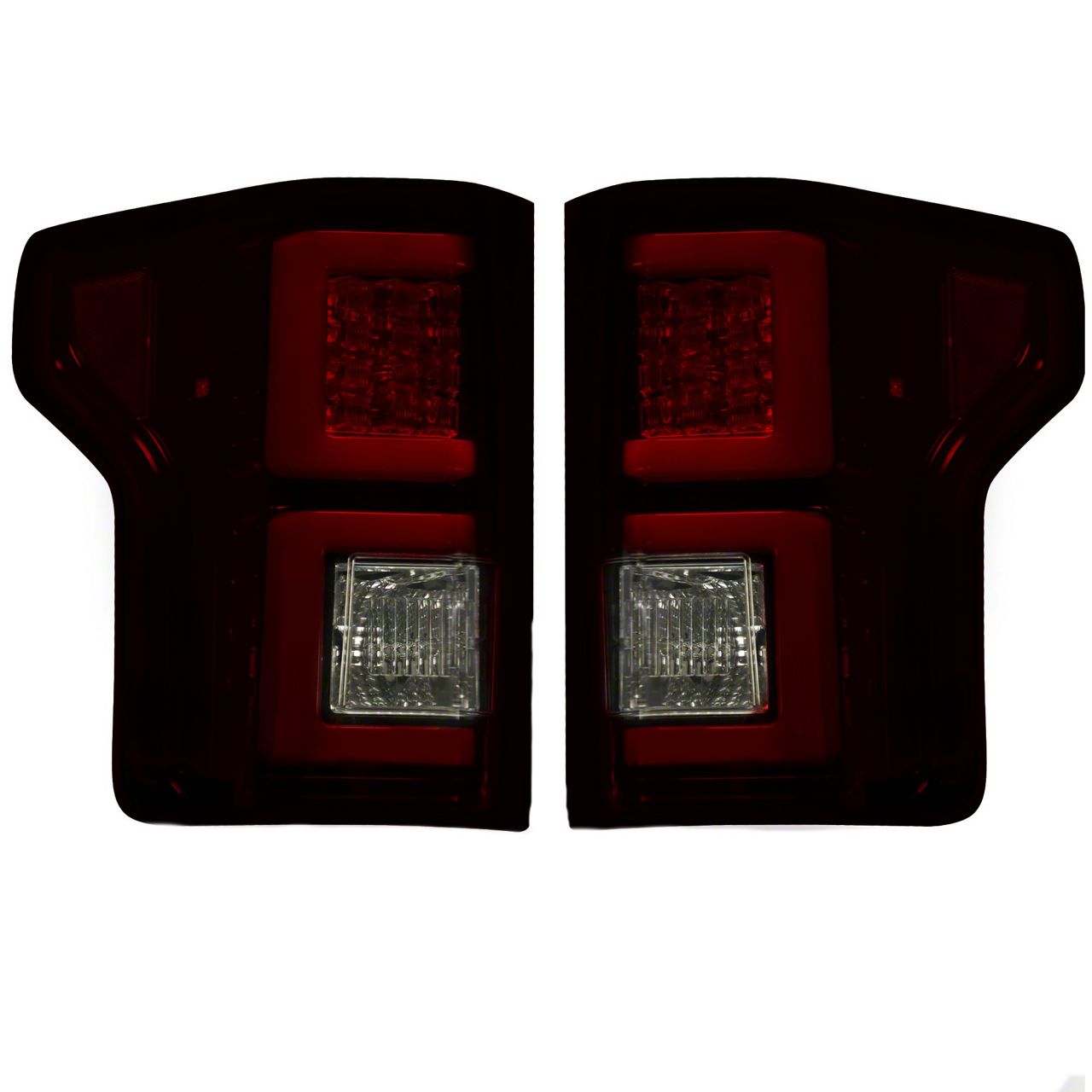 F150 LED Tail Lights; Black Housing; Dark Red Smoked Lens (1517 F150