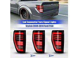 LED Tail Lights; Gloss Black Housing; Clear Lens (09-14 F-150 Styleside)
