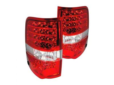 LED Tail Lights; Chrome Housing; Red/Clear Lens (04-07 F-150)