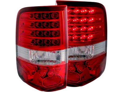 LED Tail Lights; Chrome Housing; Red/Clear Lens (04-08 F-150 Styleside)