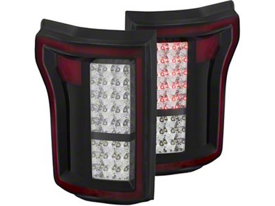 LED Tail Lights; Chrome Housing; Red/Clear Lens (15-17 F-150 w/ Factory Halogen Non-BLIS Tail Lights)