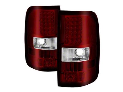 LED Tail Lights; Chrome Housing; Red/Clear Lens (04-08 F-150 Styleside)