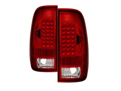 LED Tail Lights; Chrome Housing; Red Smoked Lens (97-03 F-150 Styleside Regular Cab, SuperCab)