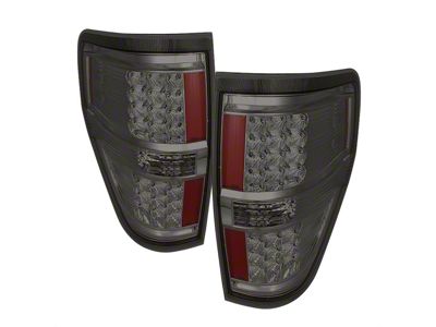 LED Tail Lights; Chrome Housing; Smoked Lens (09-14 F-150 Styleside)