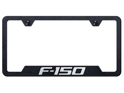 F-150 Laser Etched Cut-Out License Plate Frame; Rugged Black (Universal; Some Adaptation May Be Required)