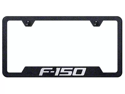 F-150 Laser Etched Cut-Out License Plate Frame; Rugged Black (Universal; Some Adaptation May Be Required)