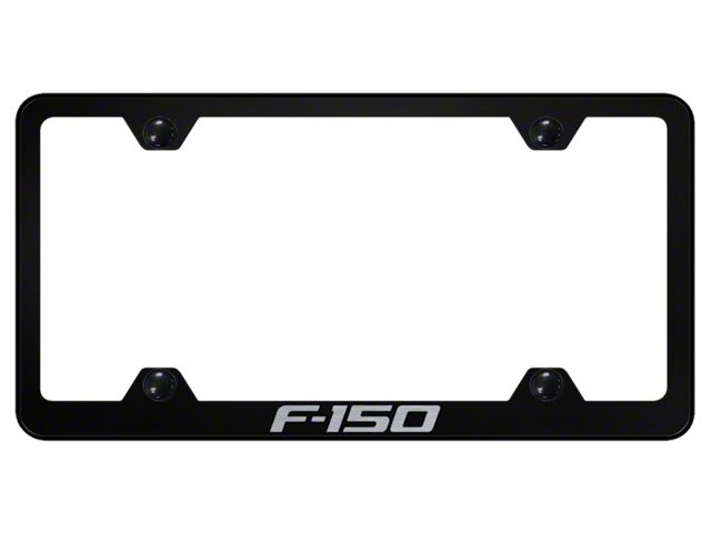 F-150 Laser Etched Wide Body License Plate Frame; Black (Universal; Some Adaptation May Be Required)