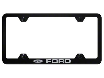 Ford Laser Etched Wide Body License Plate Frame; Black (Universal; Some Adaptation May Be Required)