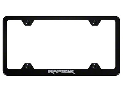 Raptor Laser Etched Wide Body License Plate Frame; Black (Universal; Some Adaptation May Be Required)