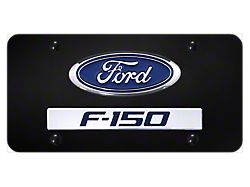 Dual F-150 License Plate; Chrome on Black (Universal; Some Adaptation May Be Required)