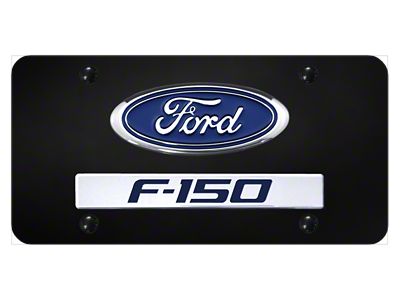 Dual F-150 License Plate; Chrome on Black (Universal; Some Adaptation May Be Required)