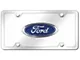 Ford Logo License Plate; Chrome (Universal; Some Adaptation May Be Required)