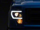 Light Bar DRL Projector Headlights; Black Housing; Clear Lens (09-14 F-150 w/ Factory Halogen Headlights)